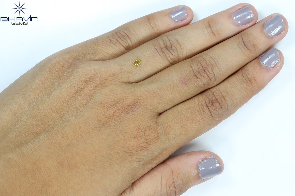 0.14 CT Natural Pear Diamond Yellow Color Clarity VS1 (4.13 MM)
