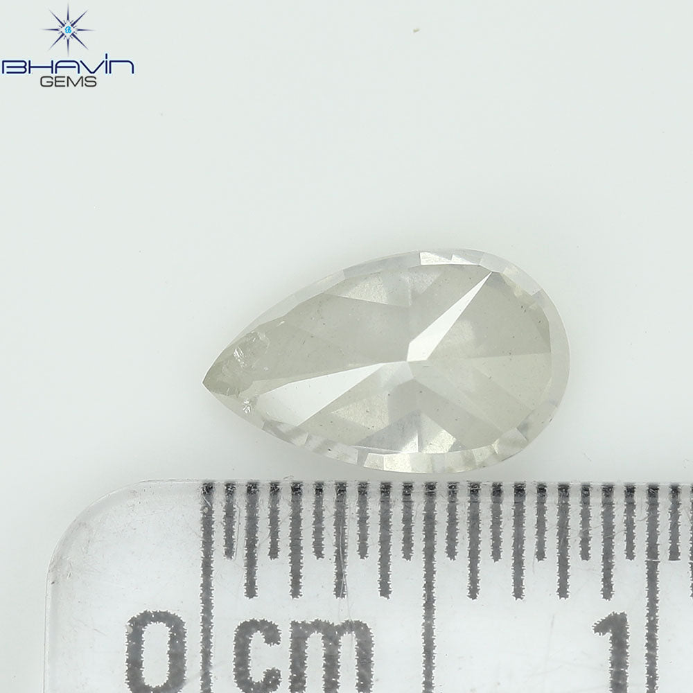 1.00 CT Natural Pear Diamond White Milky Color Clarity I3 (8.31 MM)