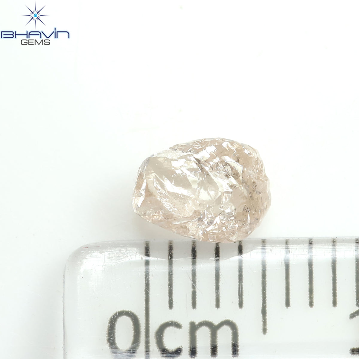 0.82 CT Natural Rough Diamond Pink Color Clarity VS (5.96 MM)