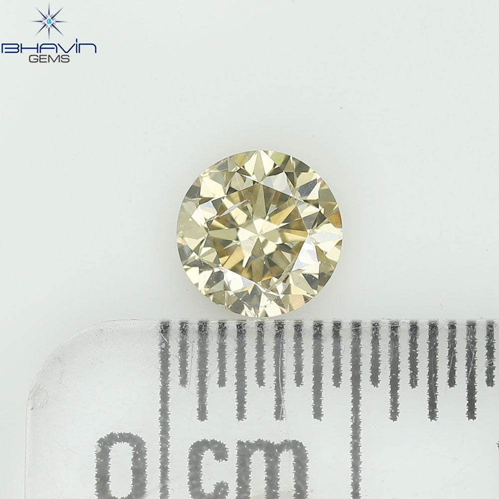 0.34 CT Natural Round Diamond Brown Color Clarity SI (4.38 MM)