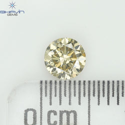 0.34 CT Natural Round Diamond Brown Color Clarity SI (4.38 MM)