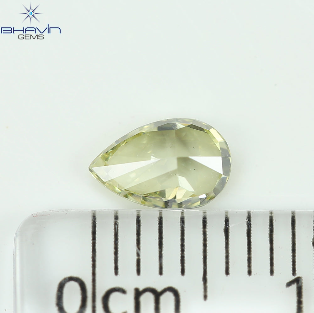 0.55 CT Natural Pear Diamond Intense Yellow Color Clarity VS2 (6.50 MM)