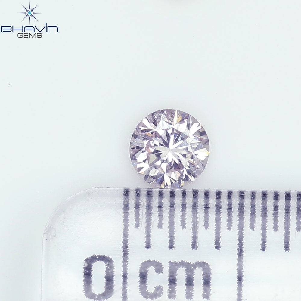 0.17 CT Natural Round Diamond Pink Color Clarity SI (3.52 MM)