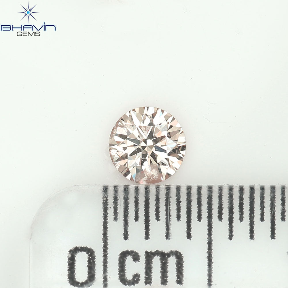 0.18 CT ラウンド ローズ カット シェイプ 天然ダイヤモンド ピンク色 I2 クラリティ (3.86 MM)