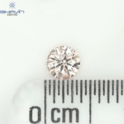 0.18 CT ラウンド ローズ カット シェイプ 天然ダイヤモンド ピンク色 I2 クラリティ (3.86 MM)