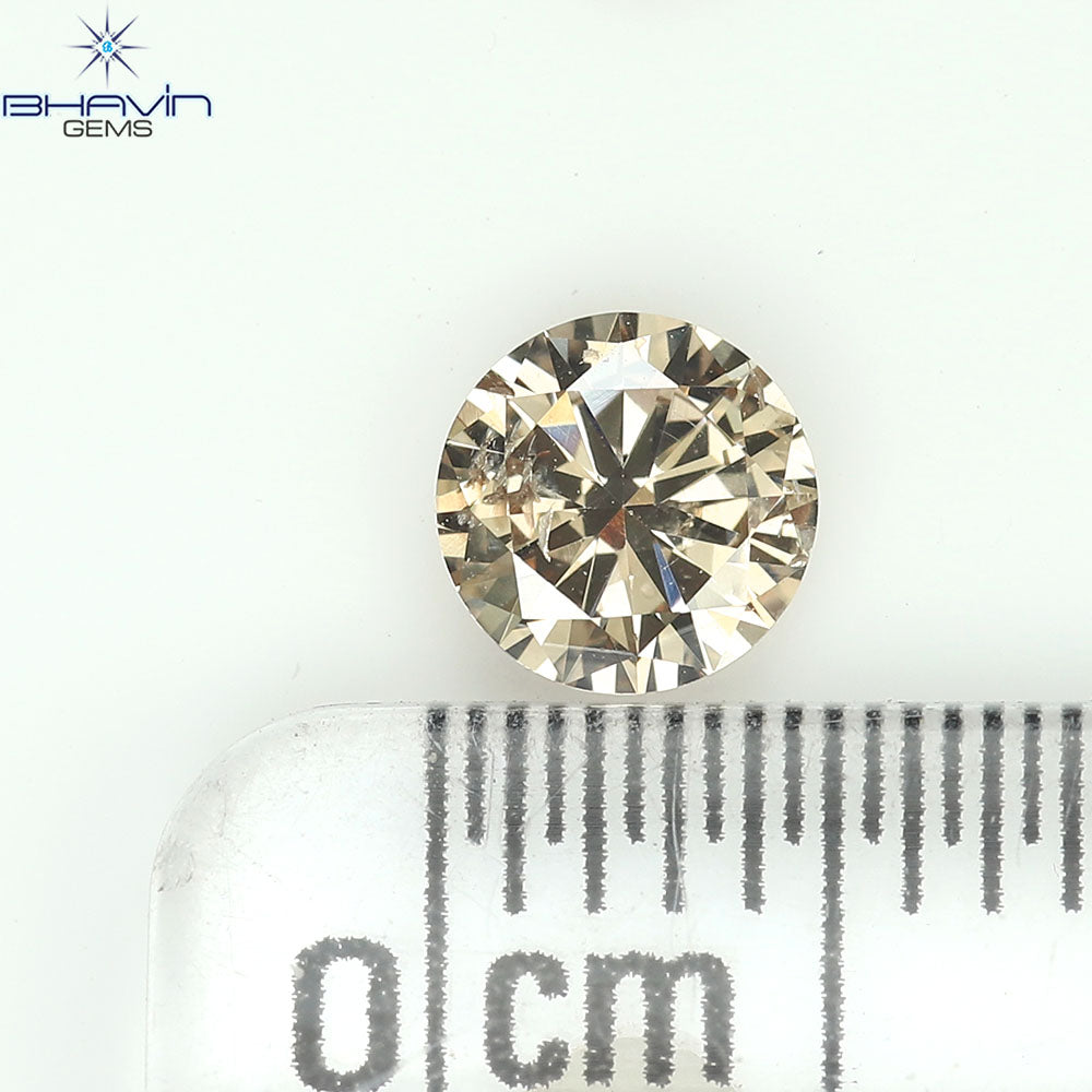 0.41 CT Natural Round Diamond Brown Color Clarity SI1 (4.81 MM)