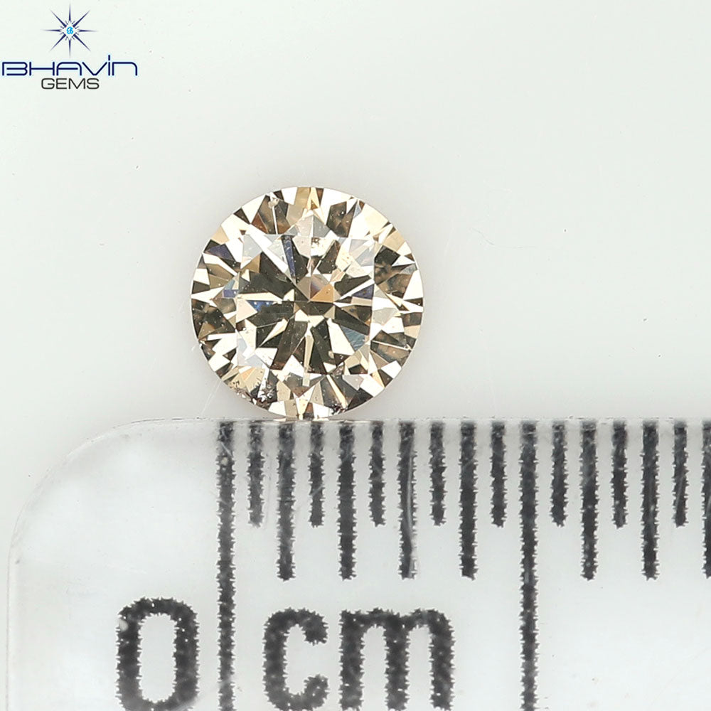 0.18 CT ラウンド ローズ カット シェイプ 天然ダイヤモンド ピンク色 I2 クラリティ (3.86 MM)