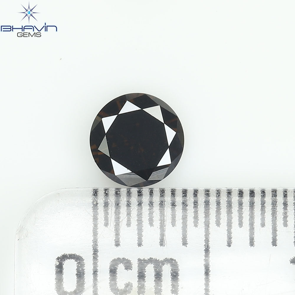 0.28 CT Natural Round Diamond Dark Brown Color Clarity VS2 (4.27 MM)