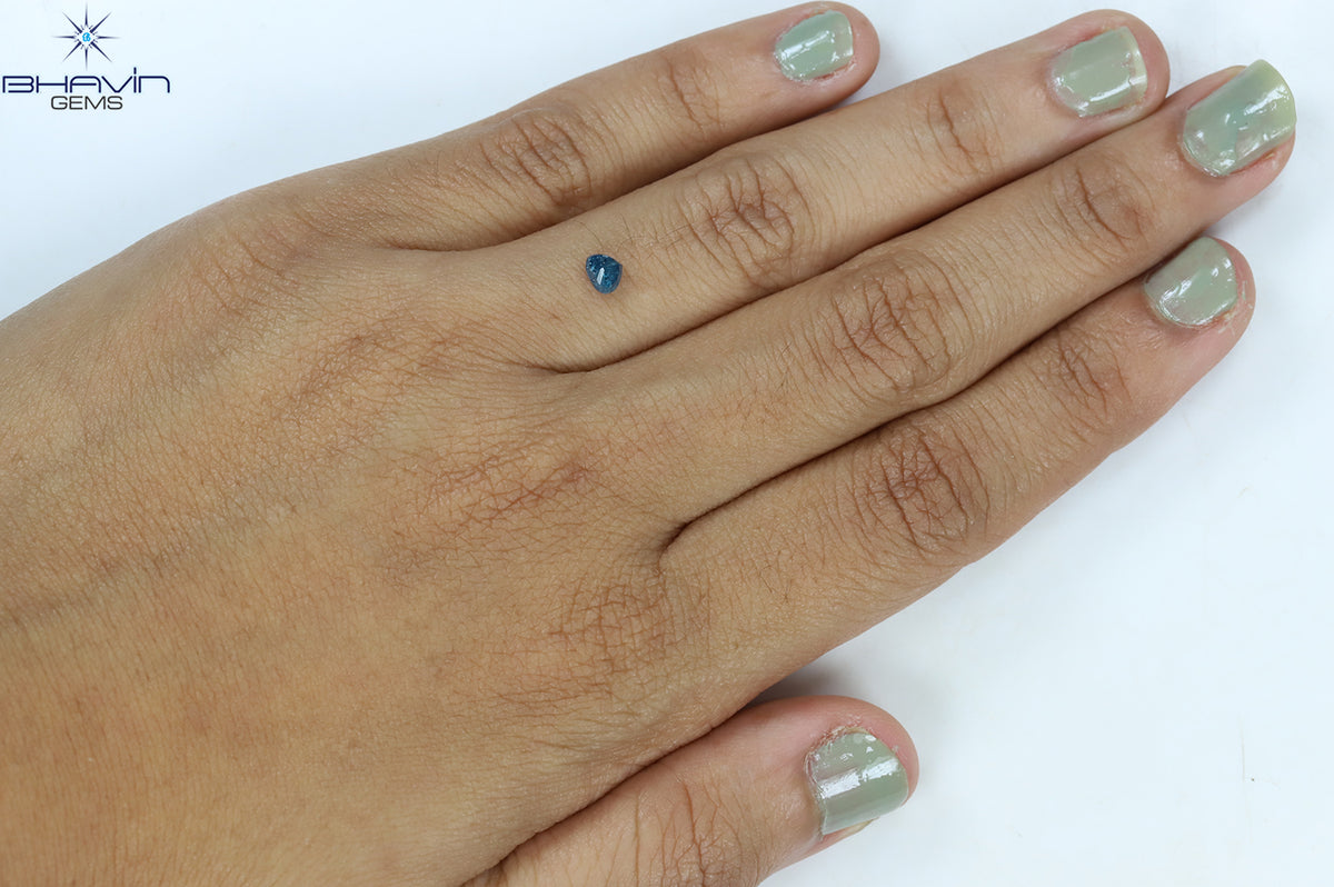 0.34 CT Natural Heart Diamond Enhanced Blue Color Clarity I3 (4.31 MM)