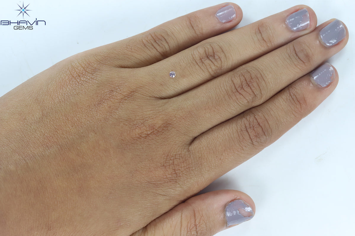 0.05 CT ラウンド シェイプ ナチュラル ダイヤモンド ピンク (アーガイル) カラー SI2 クラリティ (2.36 MM)