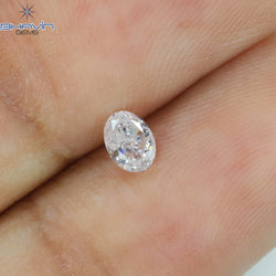 0.24 CT Oval Shape Natural Diamond Pink Color SI2 Clarity (4.33 MM)