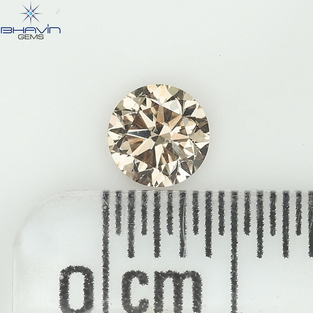 0.25 CT Natural Round Diamond Brown Color Clarity SI1 (4.02 MM)