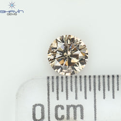 0.34 CT Natural Round Diamond Brown Color Clarity SI1 (4.37 MM)
