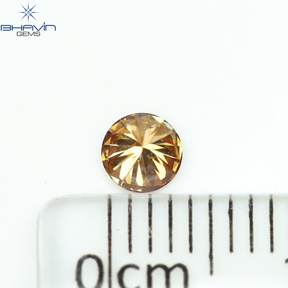 0.24 CT Natural Round Diamond Cognac Color Clarity SI (4.05 MM)