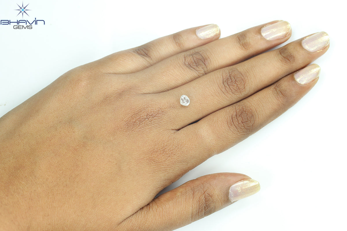 0.90 CT Natural Rough Diamond White Color Clarity VS (5.67 MM)