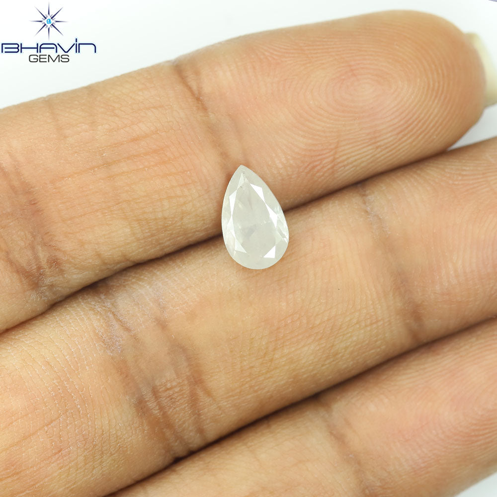 1.00 CT Natural Pear Diamond White Milky Color Clarity I3 (8.31 MM)
