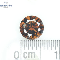 1.00 CT Natural Round Diamond Dark Brown Color Clarity SI1 (6.35 MM)