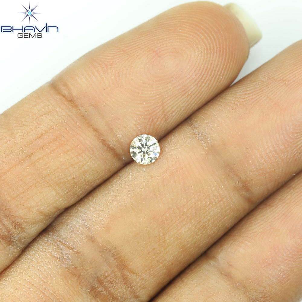 0.18 CT ラウンド ローズ カット シェイプ 天然ダイヤモンド ピンク色 I2 クラリティ (3.86 MM)
