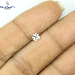 0.18 CT ラウンド ローズ カット シェイプ 天然ダイヤモンド ピンク色 I2 クラリティ (3.86 MM)