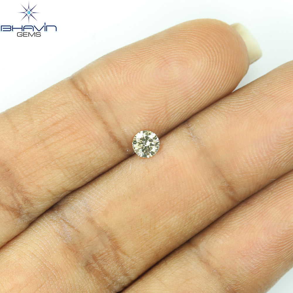 0.18 CT ラウンド ローズ カット シェイプ 天然ダイヤモンド ピンク色 I2 クラリティ (3.86 MM)