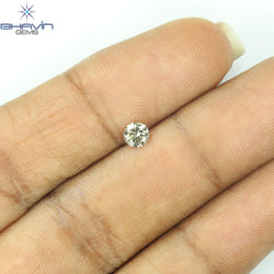 0.18 CT ラウンド ローズ カット シェイプ 天然ダイヤモンド ピンク色 I2 クラリティ (3.86 MM)
