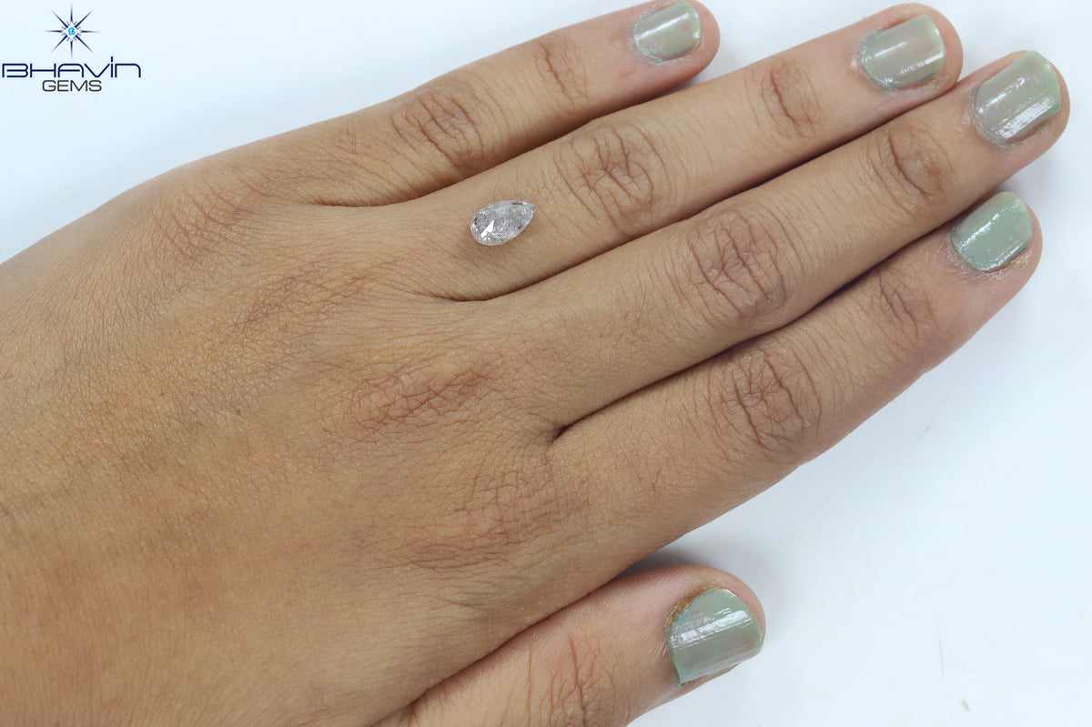 1.21 CT Natural Pear Diamond Pink Color Clarity I3 (8.74 MM)