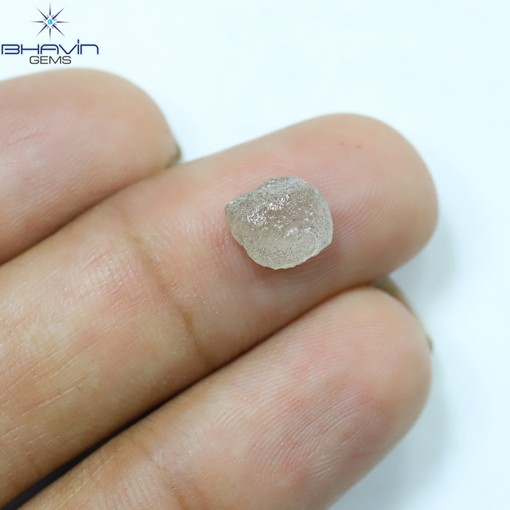 2.45 CT Rough Shape Natural Diamond Brown Pink Color VS2 Clarity (8.82 MM)