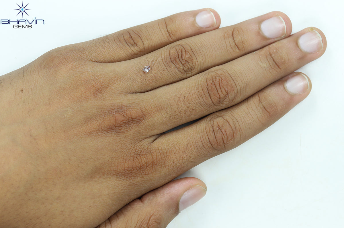 0.16 CT ペアシェイプ 天然ダイヤモンド ピンクカラー SI2 クラリティ (4.03 MM)