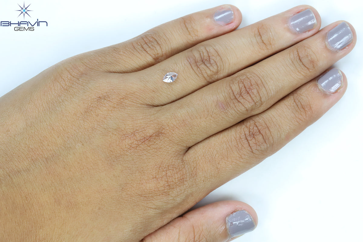 0.28 CT マーキスシェイプ 天然ルースダイヤモンド ピンクカラー VS1 クラリティ (6.03 MM)