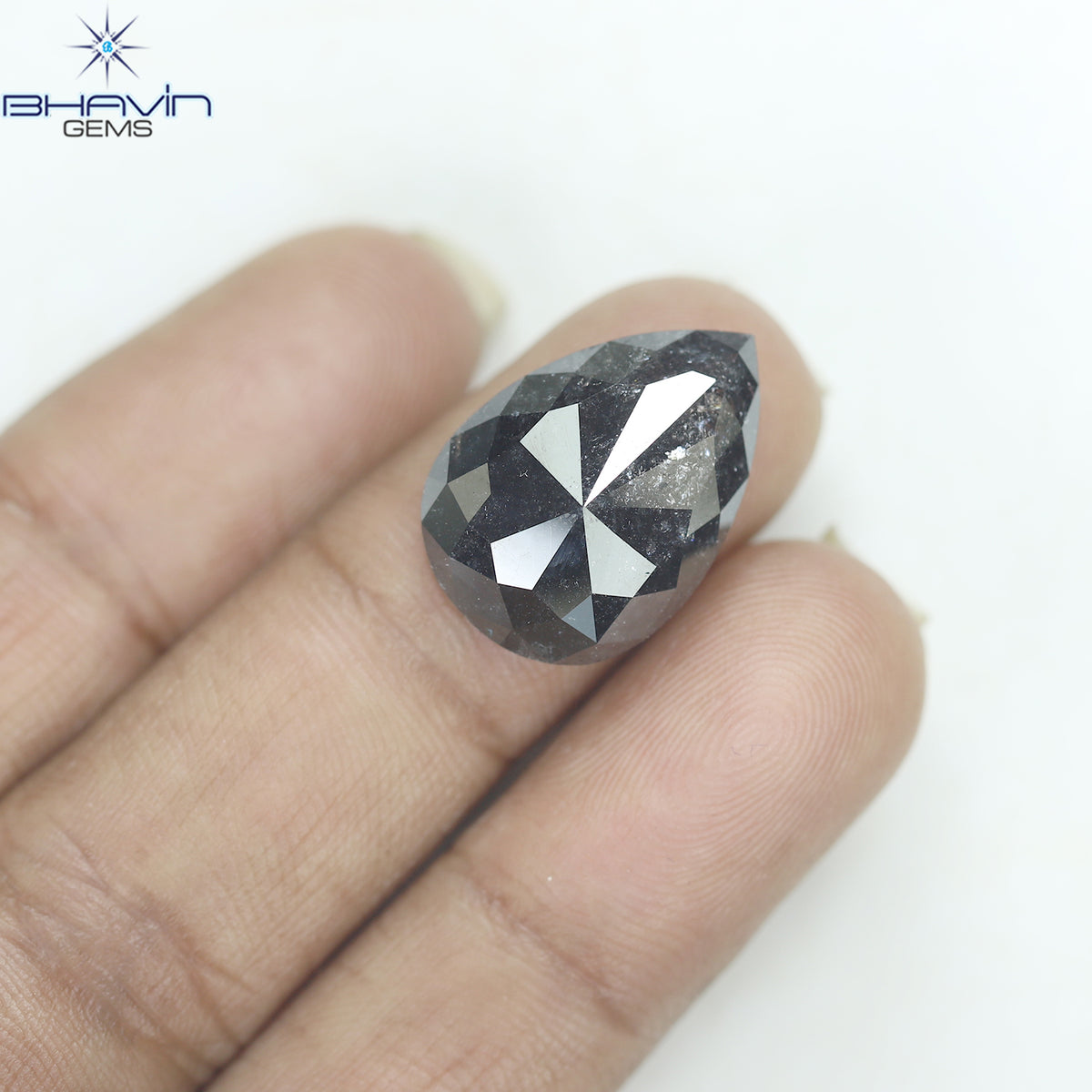 8.93 CT Pear Shape Natural Loose Diamond Salt And Pepper Color (18.10 MM)