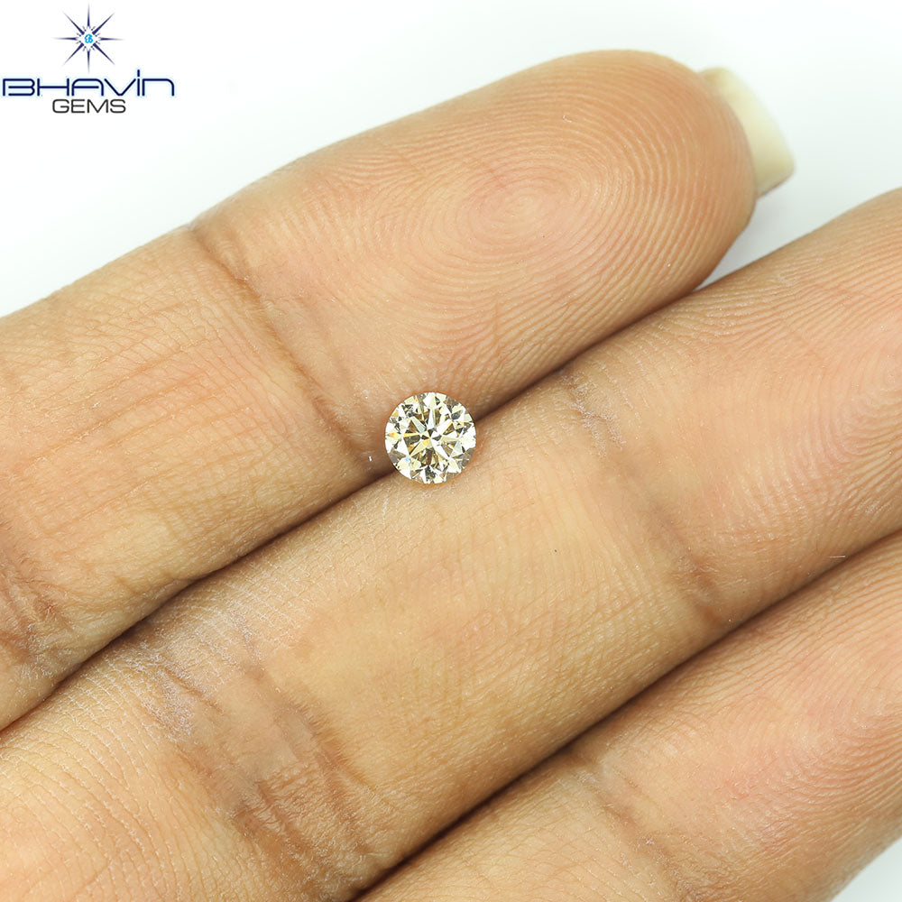 0.25 CT Natural Round Diamond Brown Color Clarity SI1 (4.02 MM)