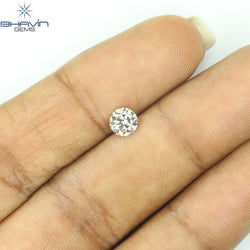 0.18 CT ラウンド ローズ カット シェイプ 天然ダイヤモンド ピンク色 I2 クラリティ (3.86 MM)