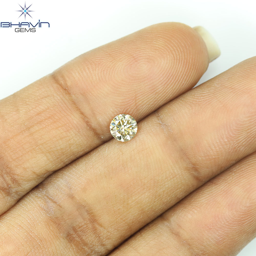 0.34 CT Natural Round Diamond Brown Color Clarity SI (4.38 MM)