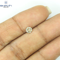 0.34 CT Natural Round Diamond Brown Color Clarity SI (4.38 MM)
