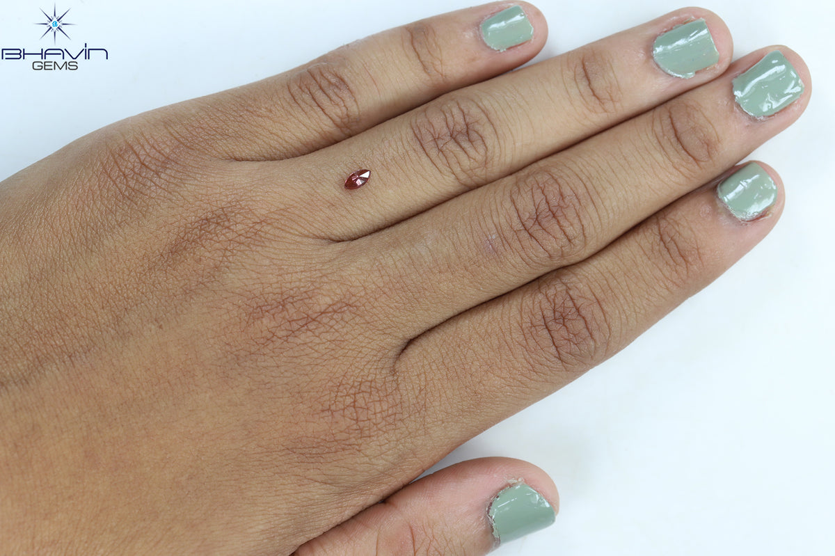 0.16 CT Natural Marquise Diamond Enhanced Pink Color VS1 Clarity (4.90 MM)