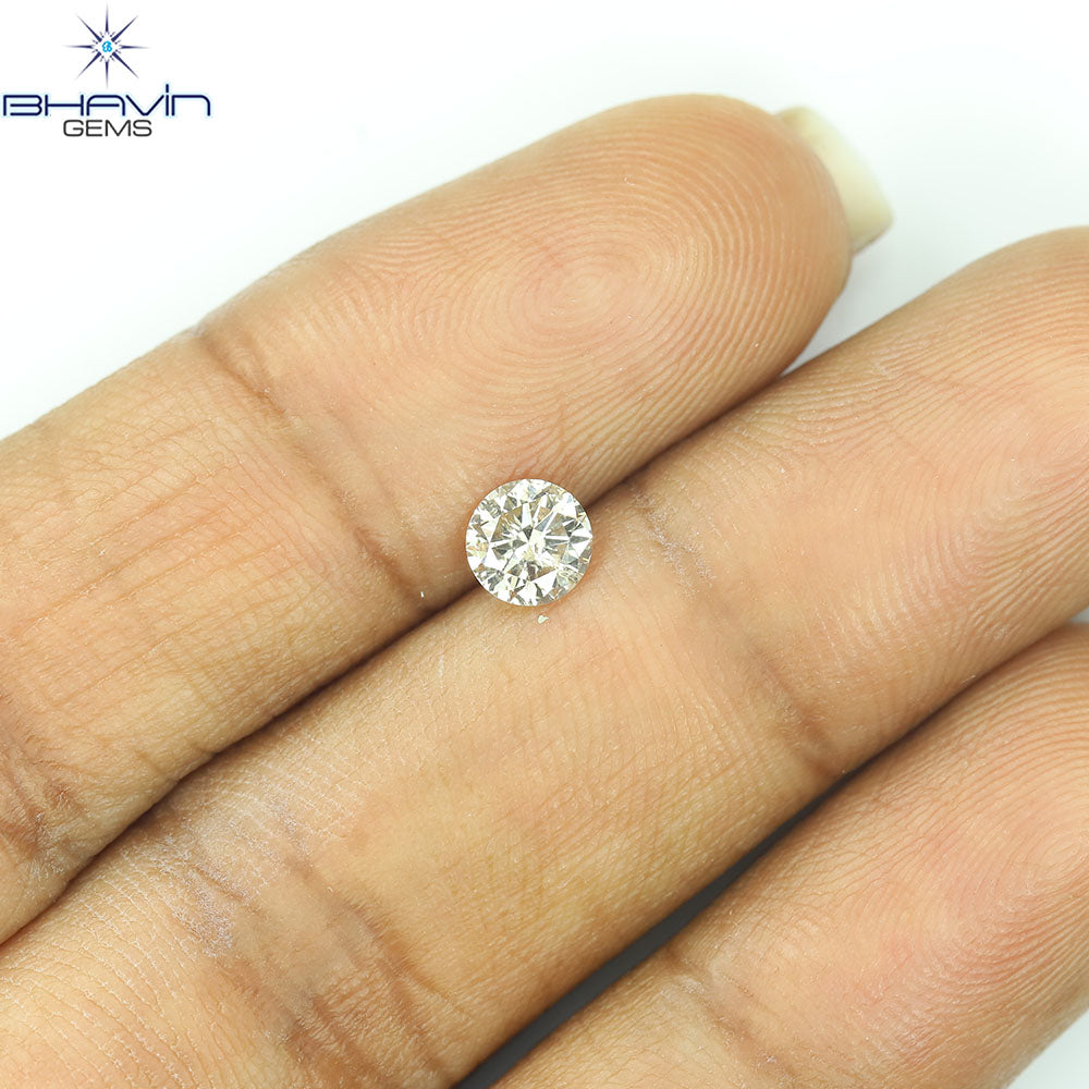 0.18 CT ラウンド ローズ カット シェイプ 天然ダイヤモンド ピンク色 I2 クラリティ (3.86 MM)