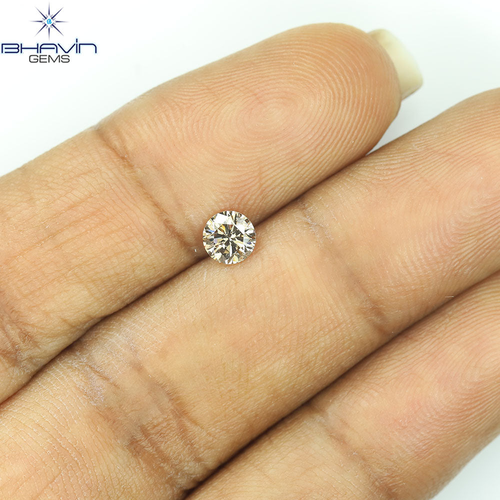 0.34 CT Natural Round Diamond Brown Color Clarity SI1 (4.37 MM)