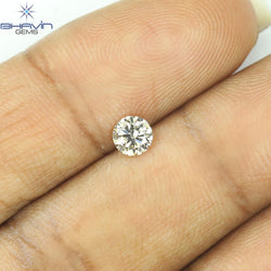 0.18 CT ラウンド ローズ カット シェイプ 天然ダイヤモンド ピンク色 I2 クラリティ (3.86 MM)