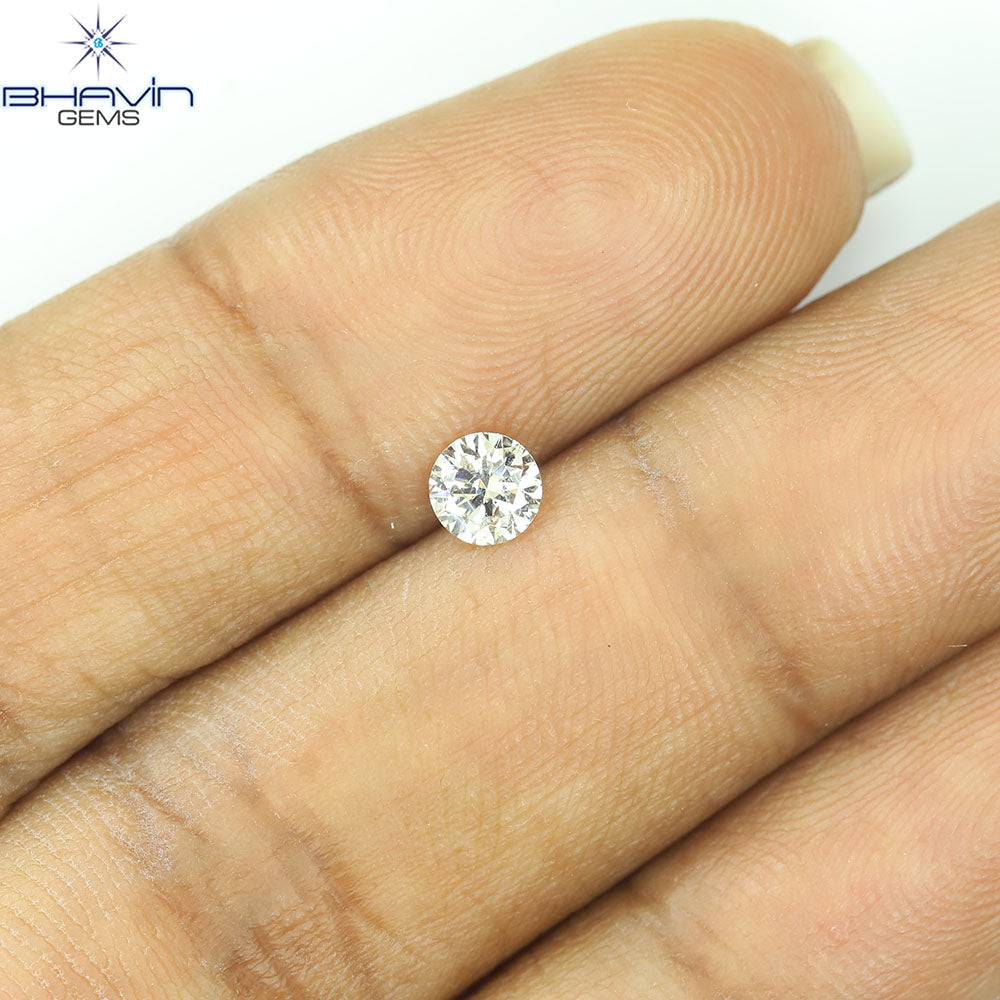 0.18 CT ラウンド ローズ カット シェイプ 天然ダイヤモンド ピンク色 I2 クラリティ (3.86 MM)