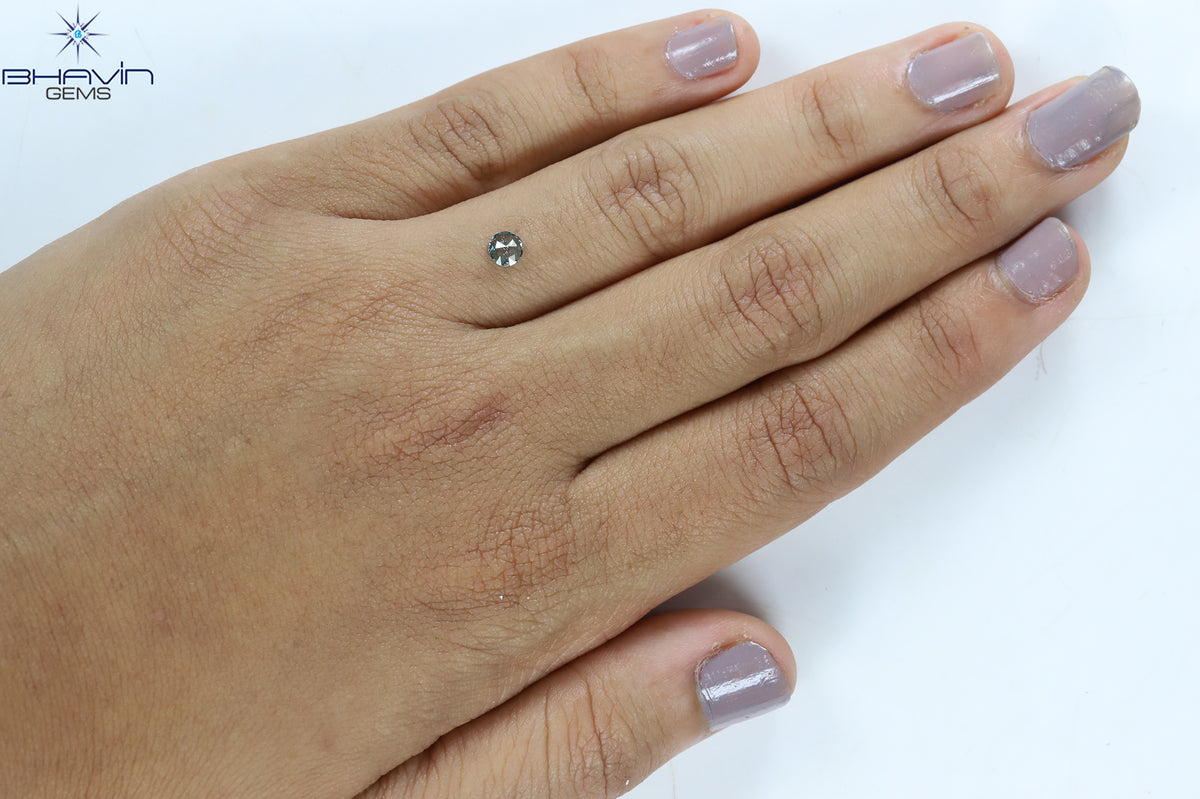 0.18 CT Natural Round Rose Cut Diamond Enhanced Intense Blue Color Clarity I1 (3.80 MM)