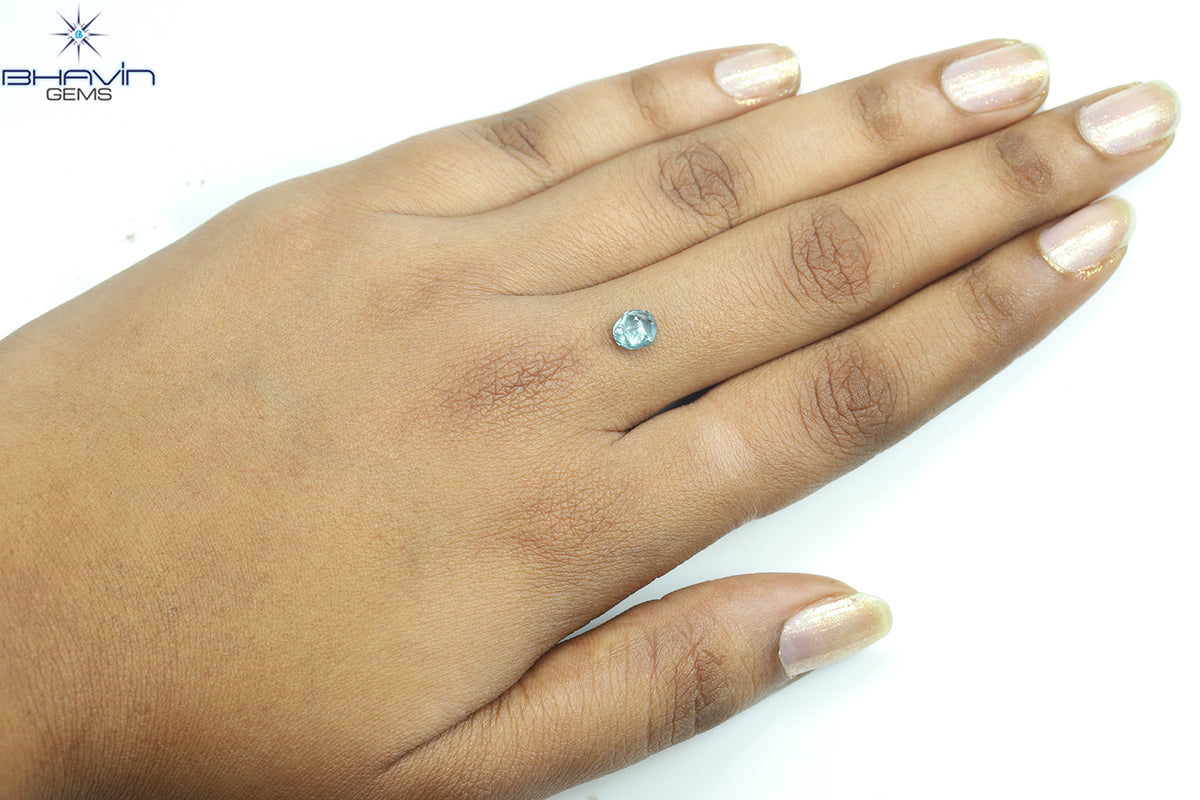 1.44 CT Natural Rough Diamond Enhanced Blue Color Clarity VS (6.16 MM)