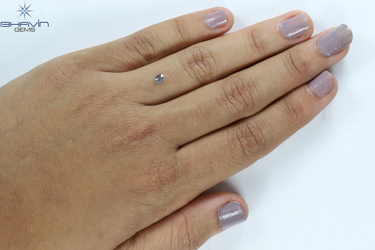 0.18 CT Natural Oval Diamond Enhanced Intense Blue Color Clarity SI2 (4.02 MM)