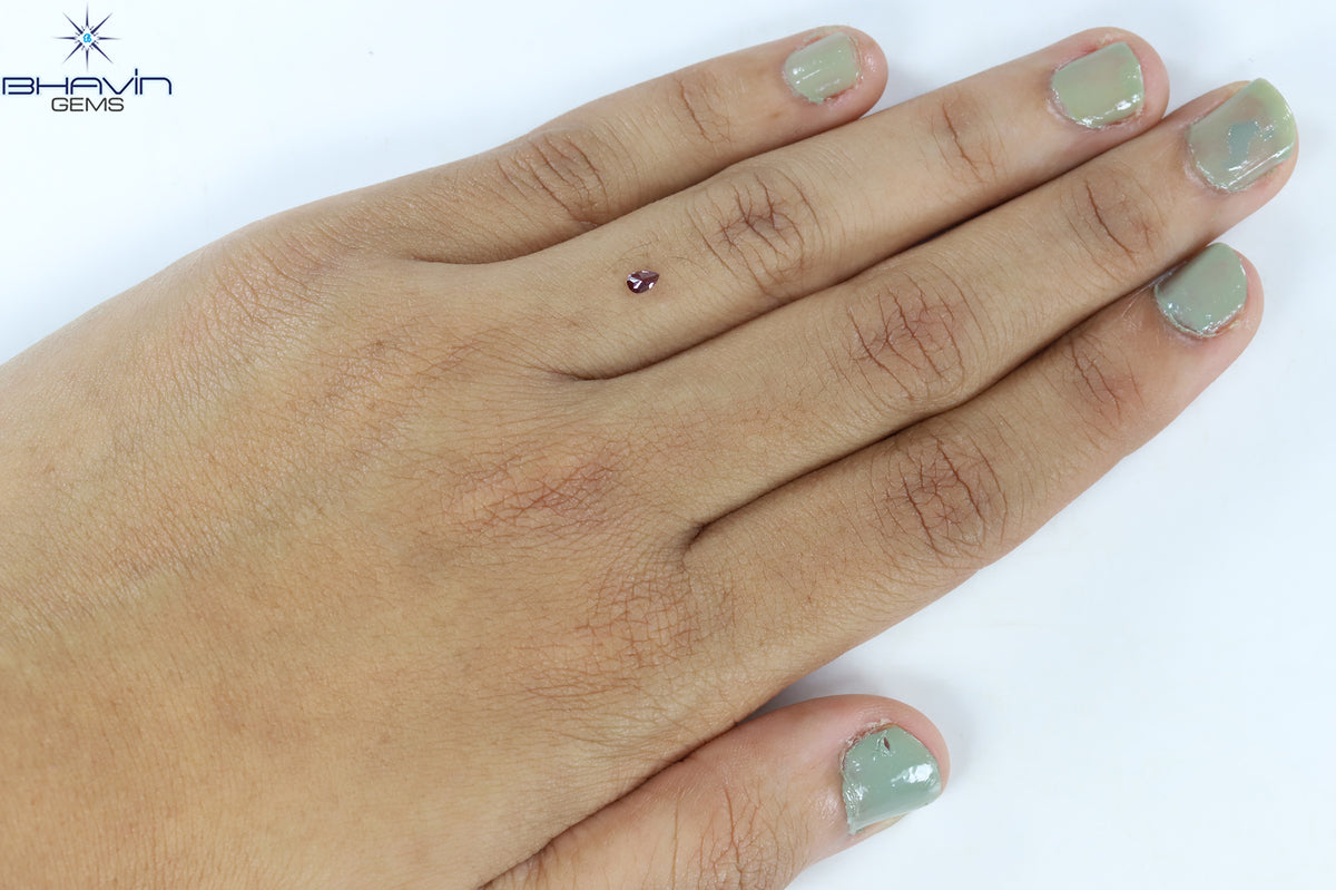 0.09 CT ペアシェイプ 天然ダイヤモンド ピンクカラー VS2 クラリティ (3.29 MM)