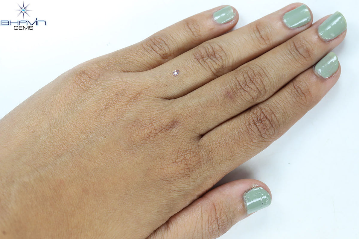 0.05 CT ペアシェイプ 天然ダイヤモンド ピンクカラー SI1 クラリティ (2.96 MM)