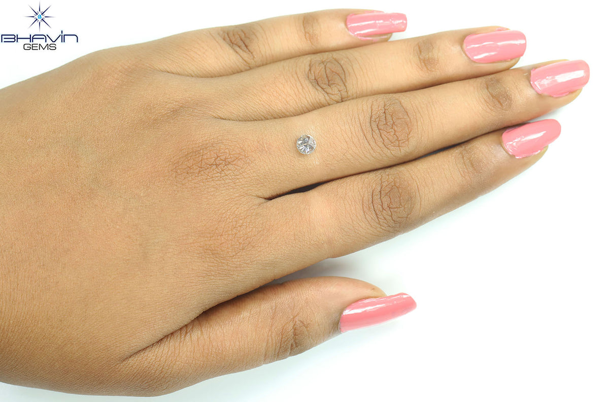 0.18 CT ラウンド ローズ カット シェイプ 天然ダイヤモンド ピンク色 I2 クラリティ (3.86 MM)