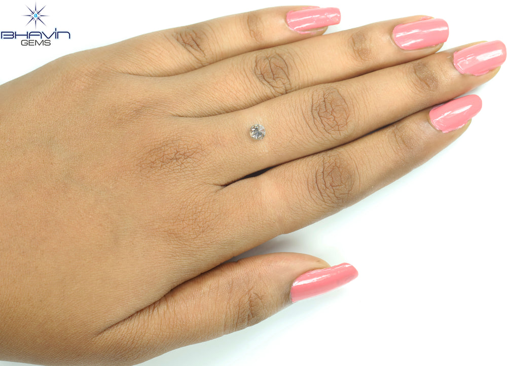 0.36 CT Natural Round Diamond Brown Color Clarity VS1 (4.64 MM)