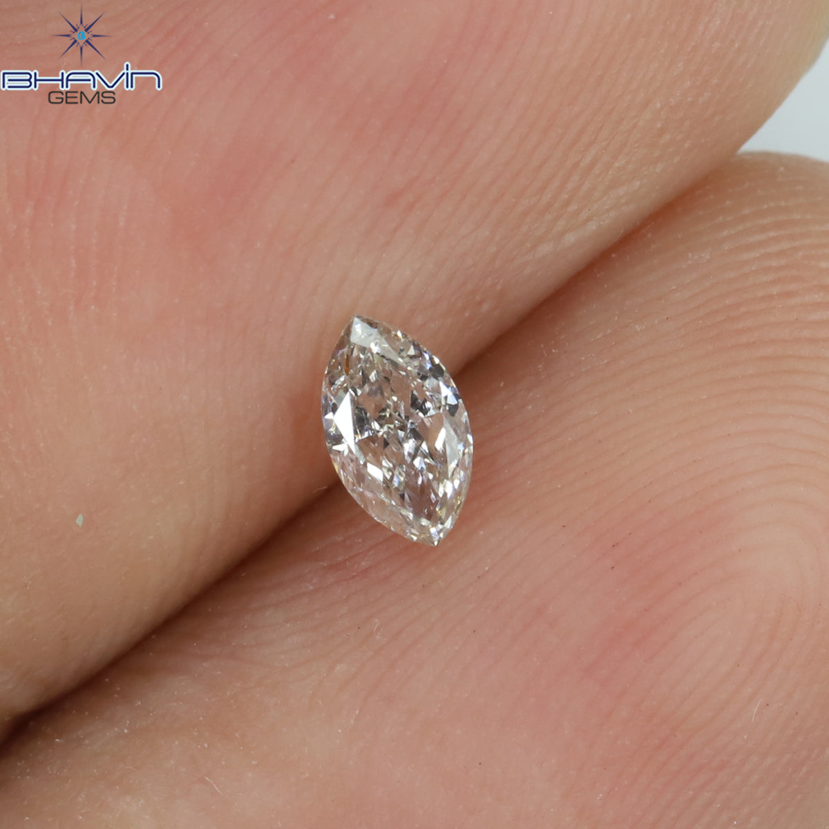 0.10 CT マーキス シェイプ ナチュラル ルース ダイヤモンド ブラウン ピンク カラー VS2 クラリティ (5.00 MM)