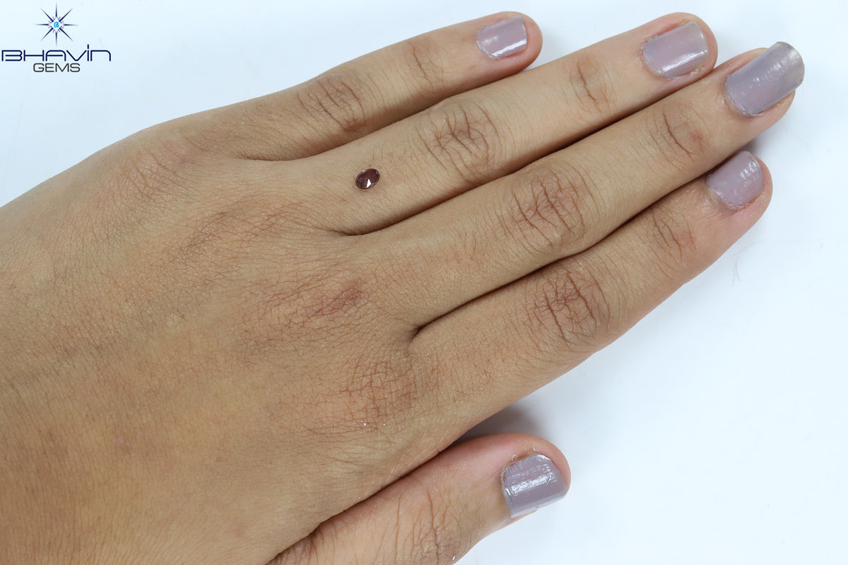 0.18 CT Natural Oval Diamond Enhanced Pink Color Clarity SI1 (4.26 MM)