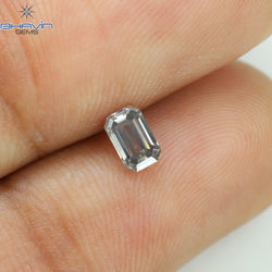 0.30 CT Emerald Shape Natural Diamond Grey Color VS2 Clarity (4.78 MM)