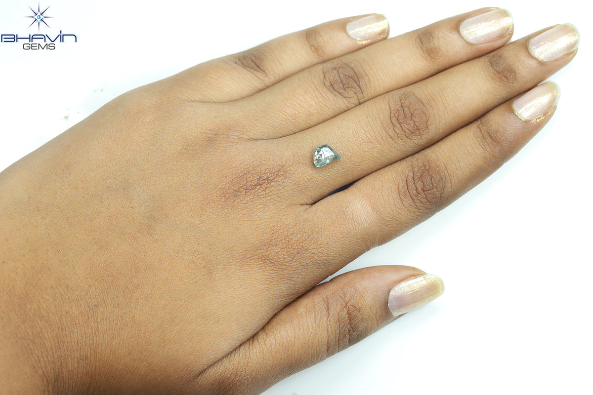 1.30 CT Natural Rough Diamond Enhanced Blue Color Clarity VS (7.89 MM)